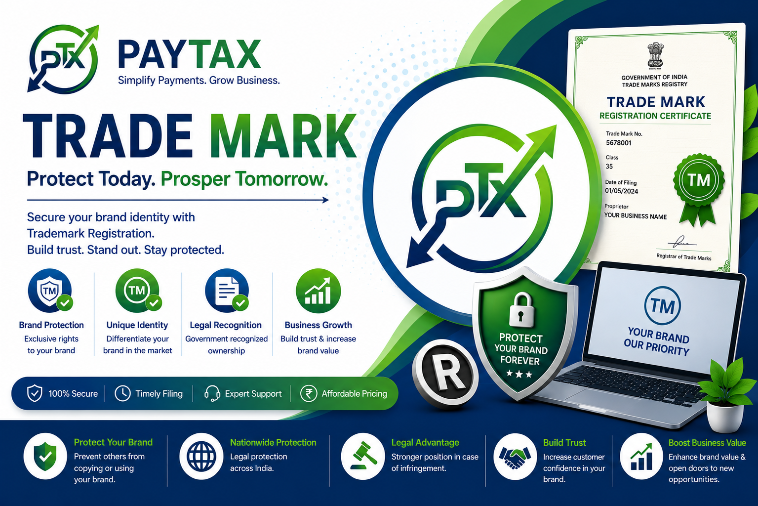 PAYTAX trade mark registration services